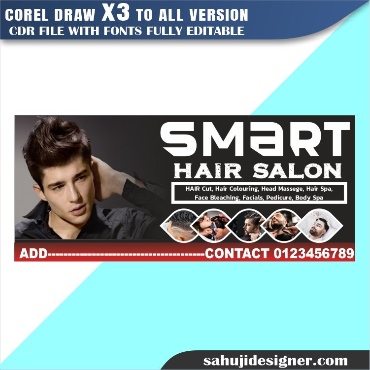 Latest And Best Hair Cutting Saloon Banner Design CDR File