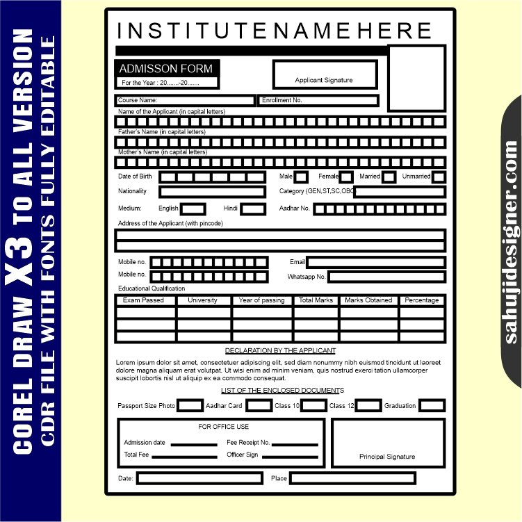 Latest And Best Institute Bill Book Design CDR File