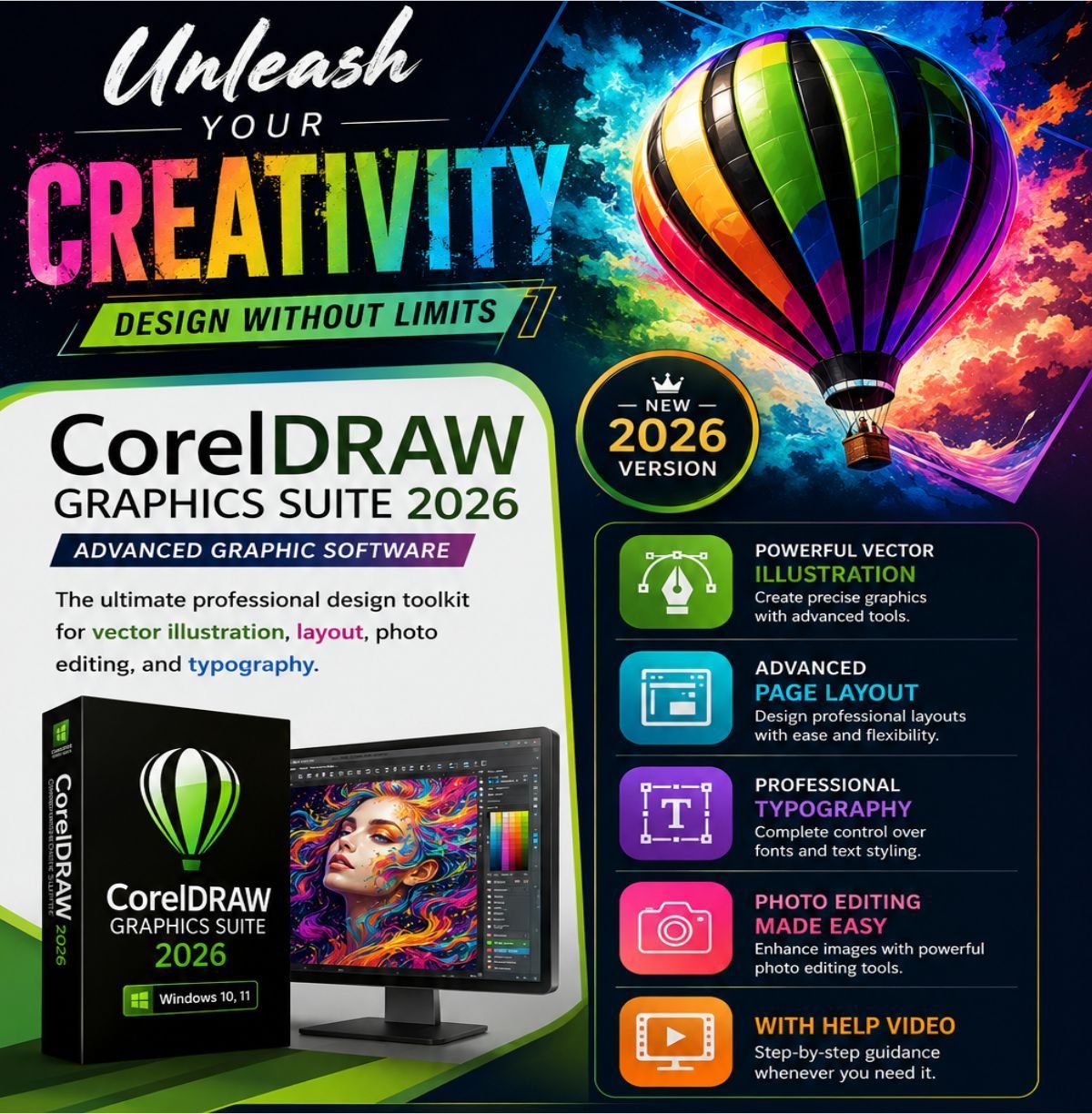 CorelDRAW Graphics Suite 2026 – (Windows 10/11 Supported)