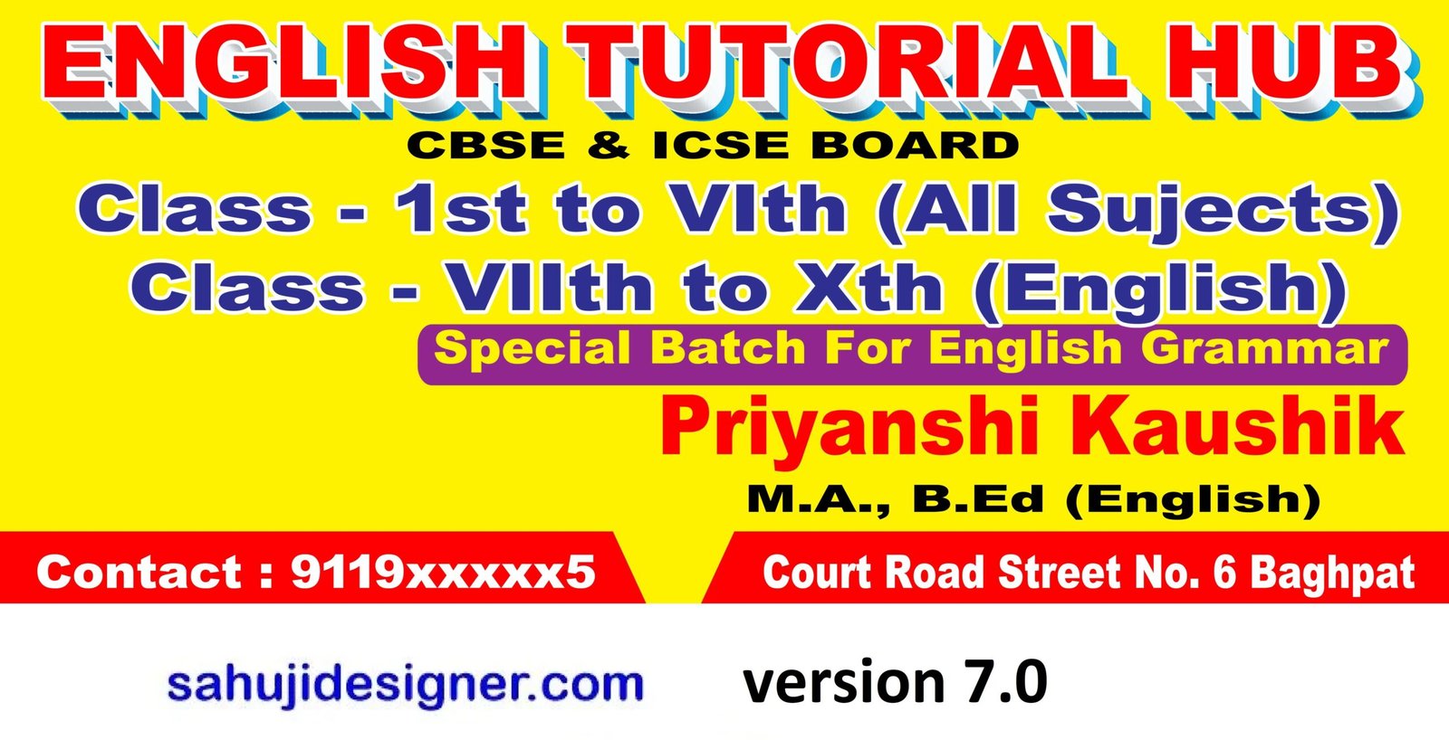 English Class Banner Psd