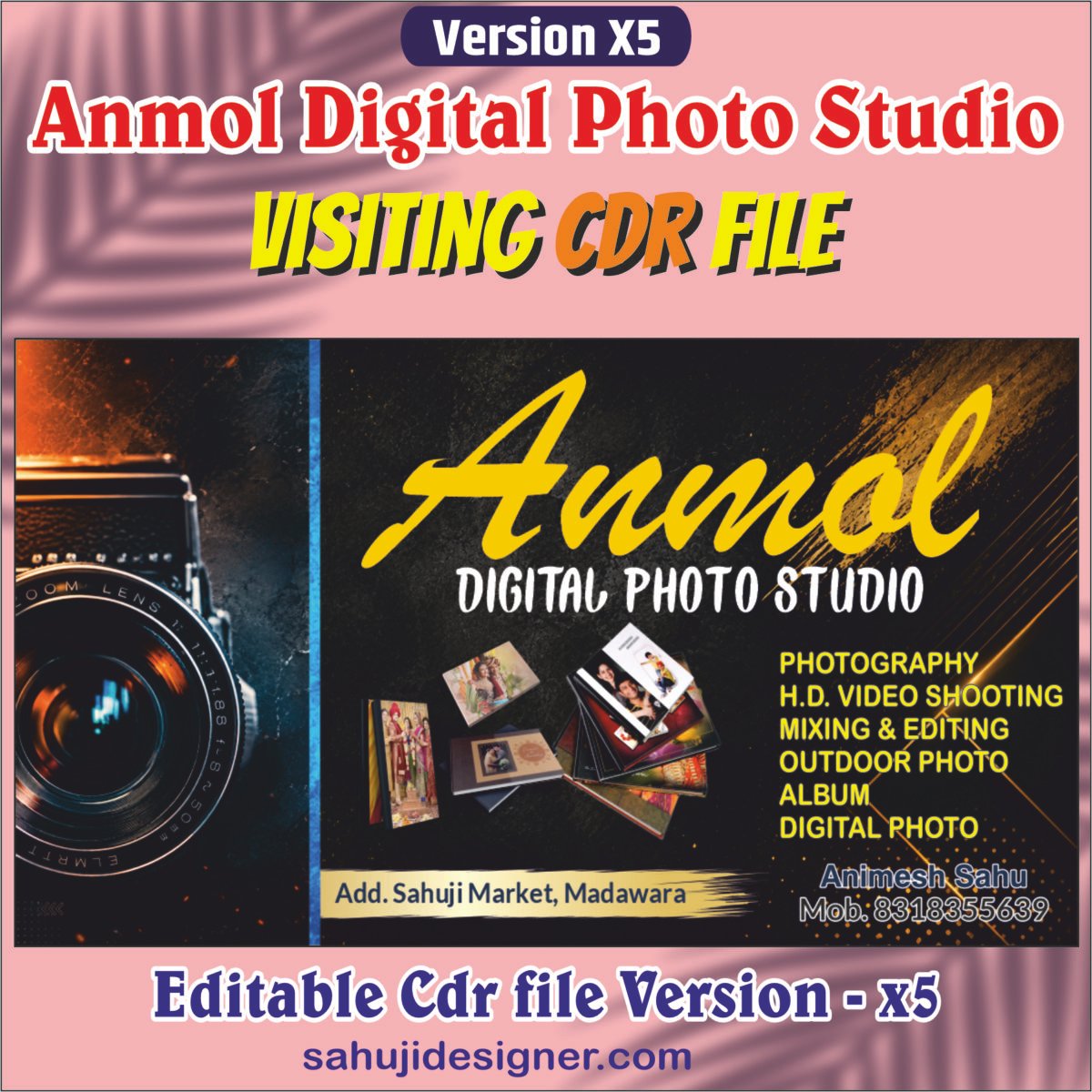 Akshansh Digital Studio Visiting Card CDR File